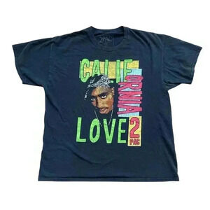 2PAC Tupac Shakur California Love Graphic T-Shirt Rap Hip Hop Men's XL Colorful